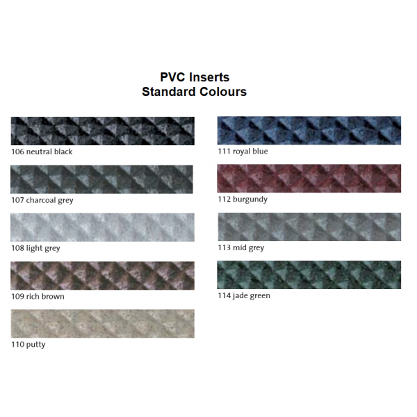 13 mm PVC Stair Nosing Inserts 25 M Length Various Colours