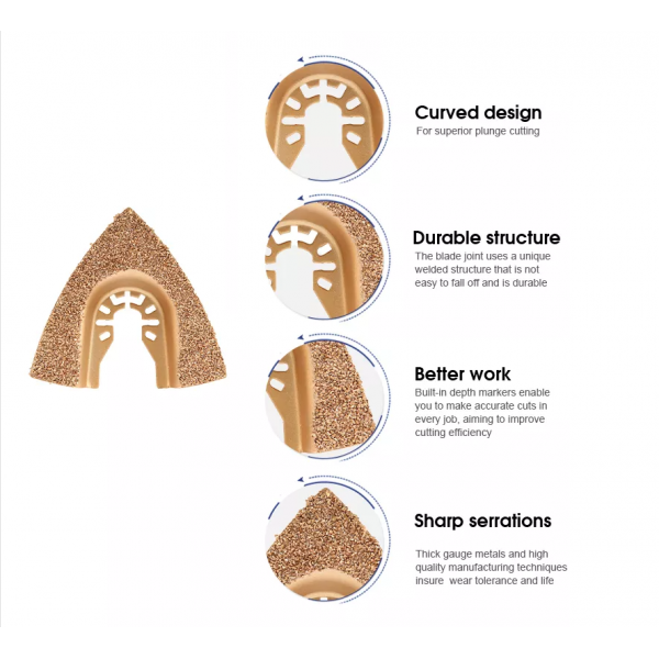 Oscillating Saw Blade | Multi Tool Carbide Blade for Sanding Grinding Cutting 78 mm